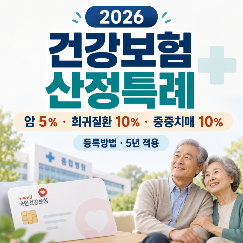 2026 건강보험 산정특례 총정리｜암 5%·희귀질환 10%·중증치매 10%, 등록방법·5년 적용