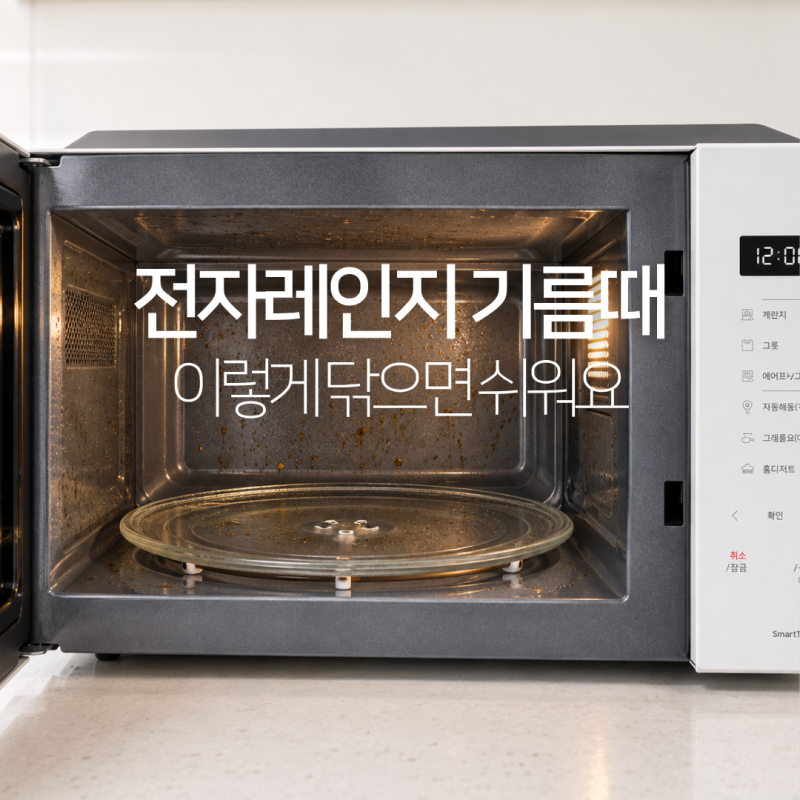 전자레인지 기름때 지우는법, 찌든때 냄새 제거까지 물 한 컵이면 쉬워요