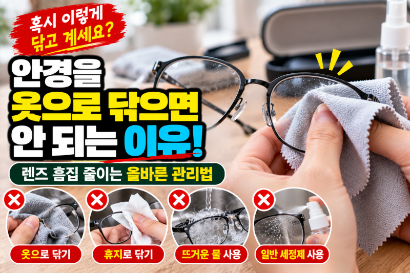 안경을 옷으로 닦으면 안 되는 이유? 렌즈 흠집 줄이는 올바른 세척법