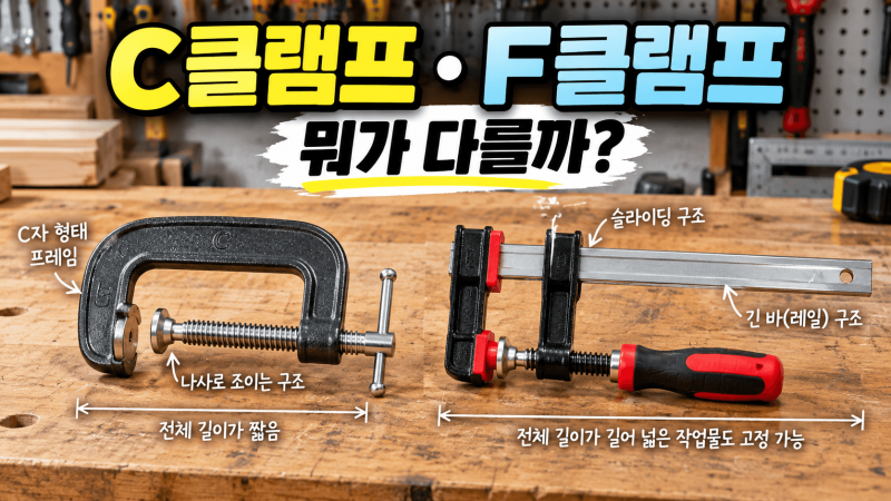 C클램프·F클램프 차이｜철판·목재 고정할 때 어떤 클램프를 써야 할까?