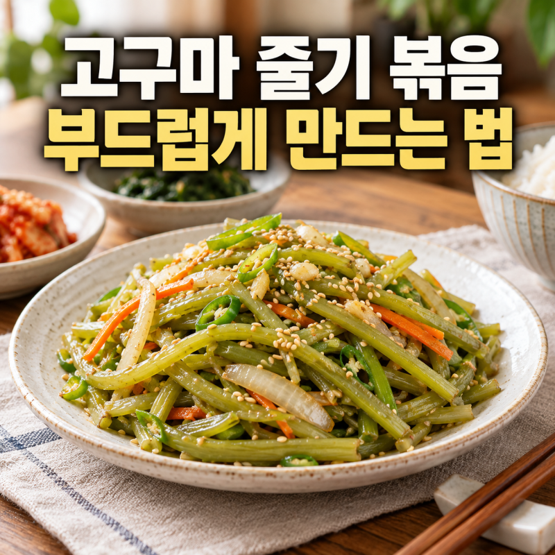 고구마 줄기 볶음 레시피, 질기지 않고 부드럽게 만드는 손질부터 양념까지