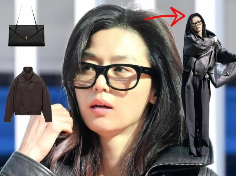 공항을 런웨이로 만든 전지현 생로랑 공항패션 총정리! 레더 재킷 ,시몬백 가격
