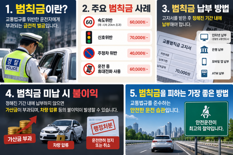 ㅂㅊㄱ 정답 범칙금, 과태료와 뭐가 다를까? 조회·납부 방법까지 정리