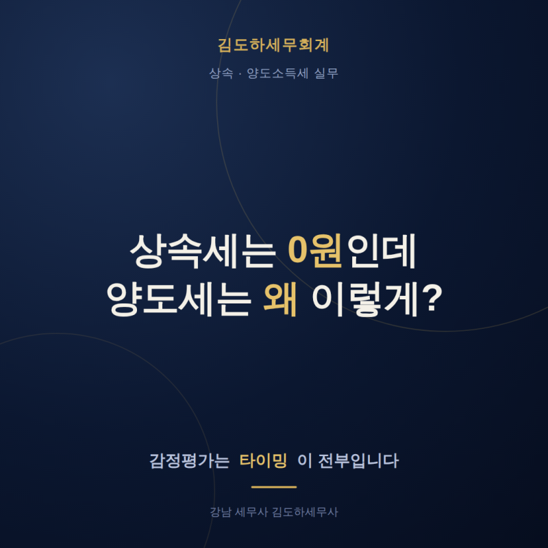 상속세는 0원인데 양도세는 왜 이렇게?