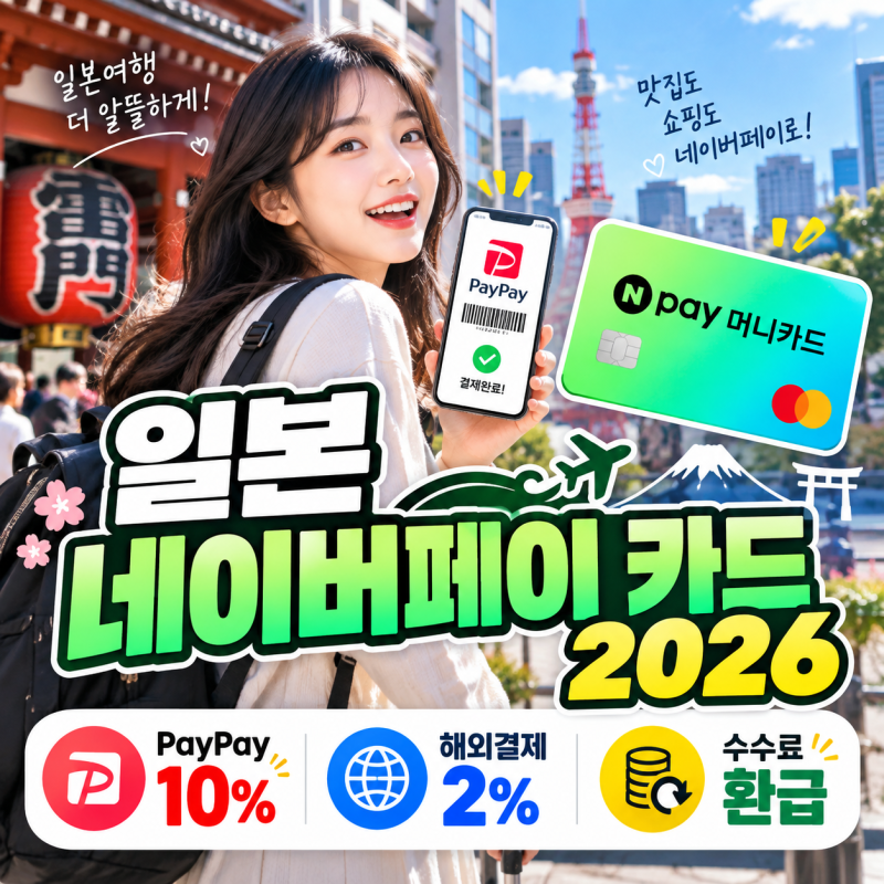일본 네이버페이 카드 2026, PayPay 10%·해외결제 2%·수수료 환급 총정리