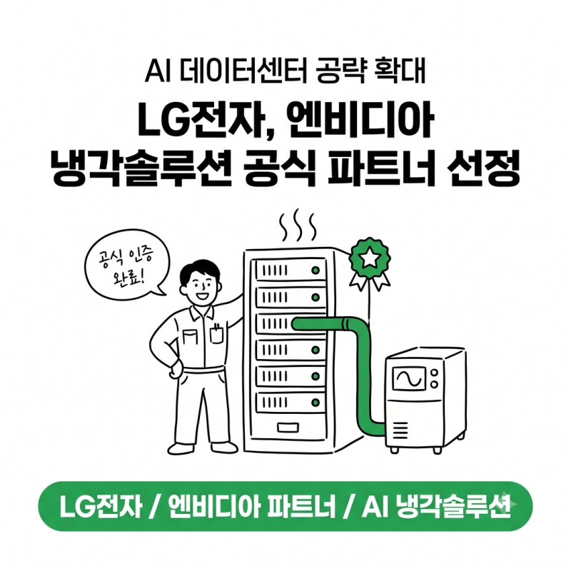 엔비디아 파트너 네트워크 NPN Power and Cooling 분야 정식 등재, LG전자 수랭식 칠러와 CDU 포트폴....