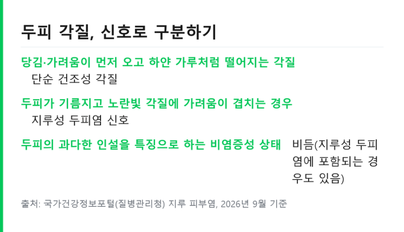 두피 각질 원인 .. 지루성 두피염과 구별하는 방법 정리