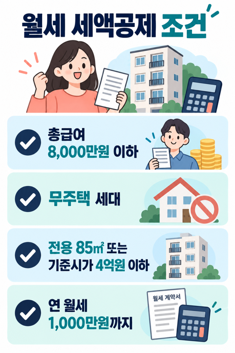 월세 세액공제 조건과 연말정산 환급액 계산법, 월 50만원이면 얼마를 돌려받을까?