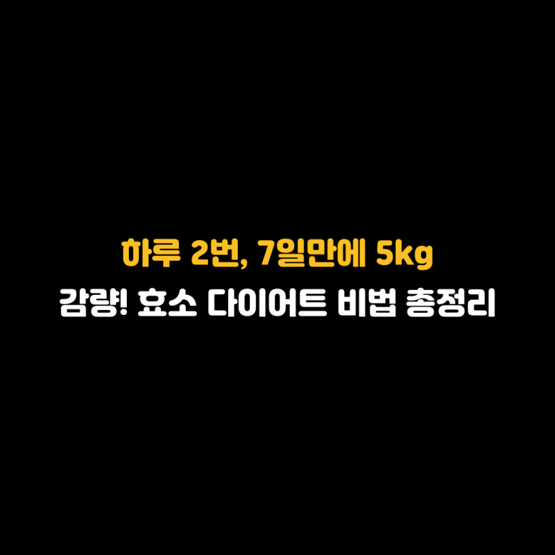 하루 2번, 7일만에 5kg 감량! 효소 다이어트 비법 총정리