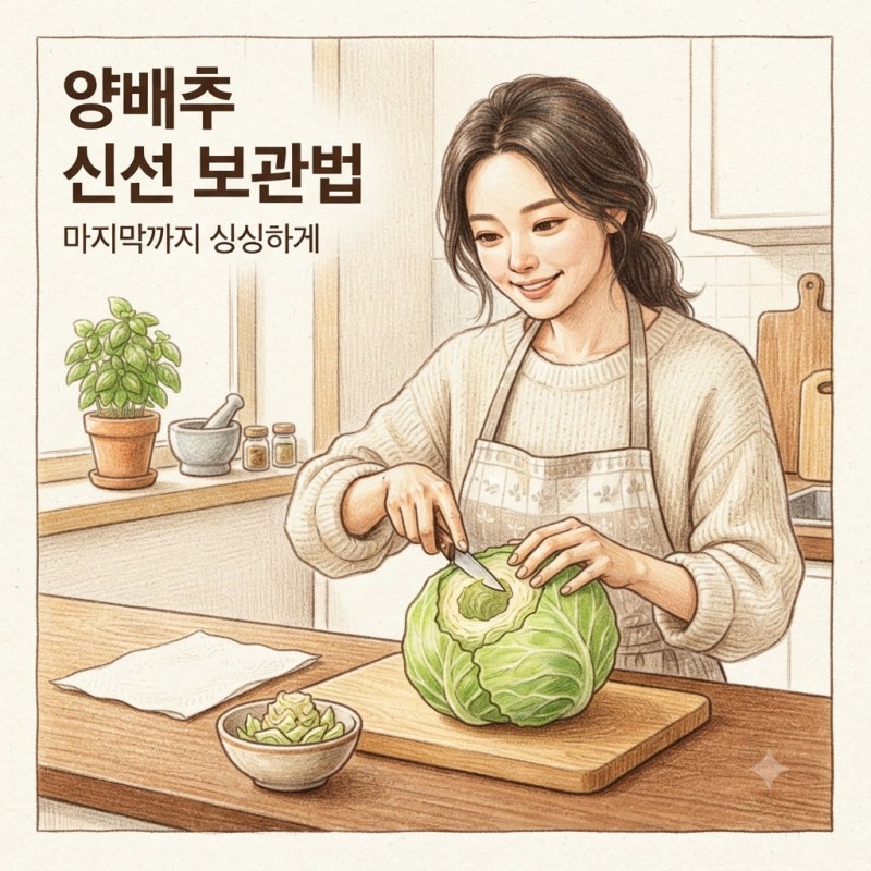매번 물러서 버리던 양배추, 심지 하나 파내고 끝까지 싱싱하게 먹는 법