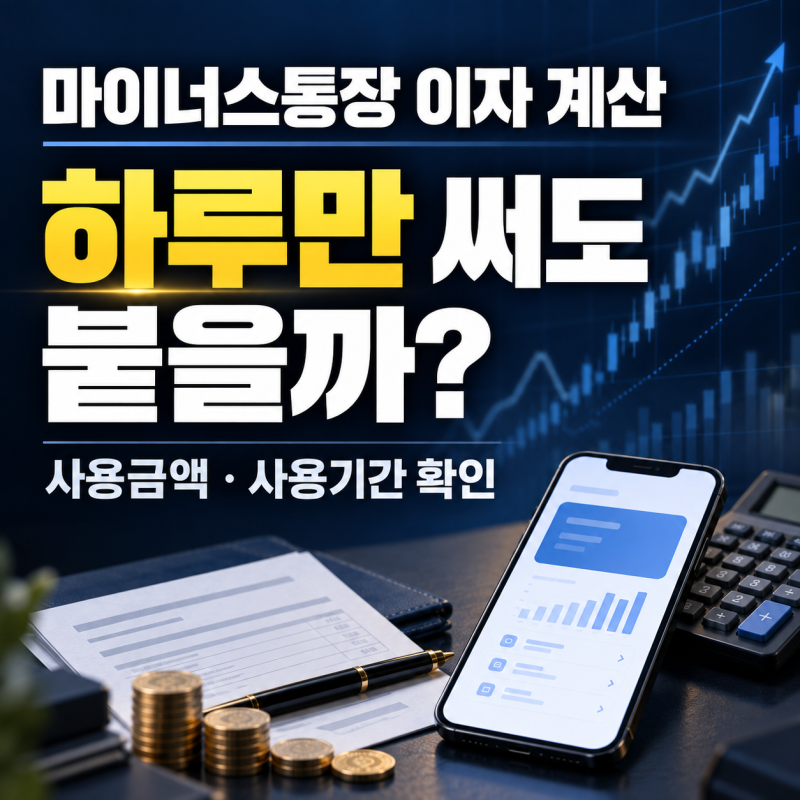 마이너스통장 이자 계산, 하루만 사용해도 이자가 붙을까?