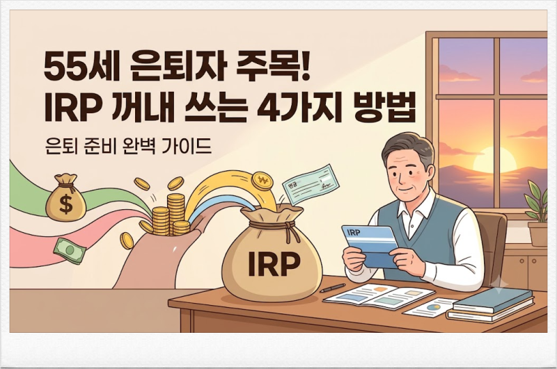 55세 은퇴자 주목! IRP 퇴직연금 꺼내 쓰는 4가지 방법