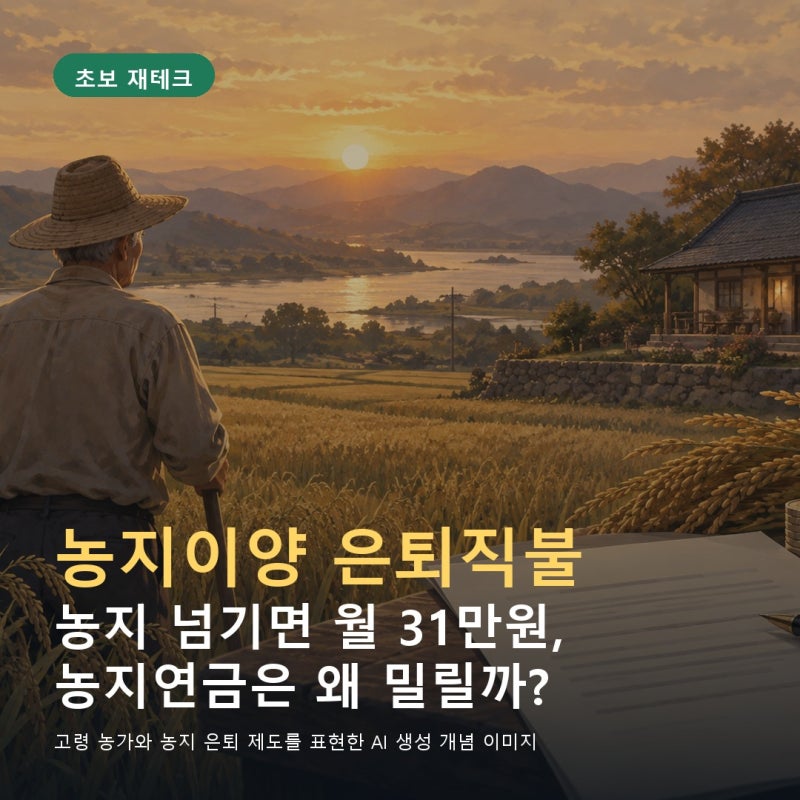 월 31만원 받으려고 농지 넘길까? 농지연금 vs 은퇴직불 완벽 비교