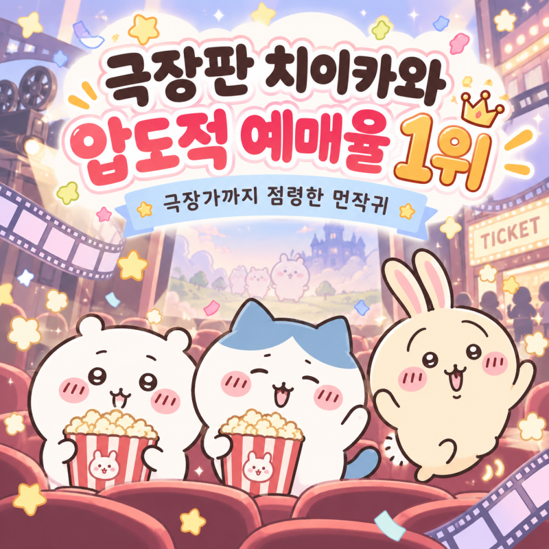 극장판 치이카와 압도적 예매율 1위!
