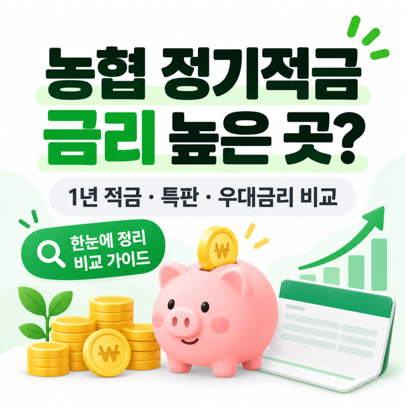 농협 정기적금 금리 높은 곳 어디? 1년 적금·특판·우대금리 총정리