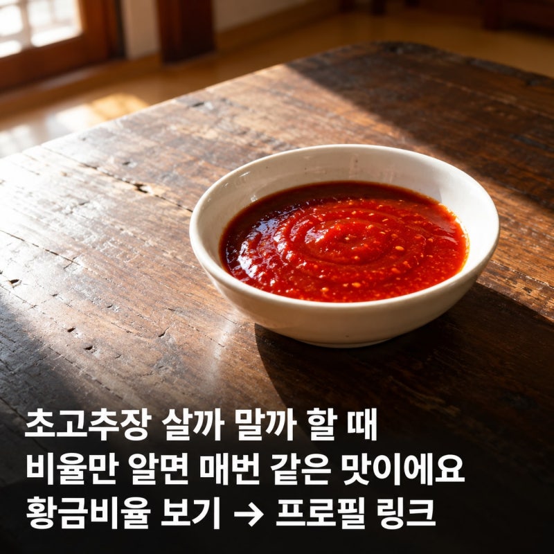 초고추장 만드는 법, 비율 하나면 끝나요