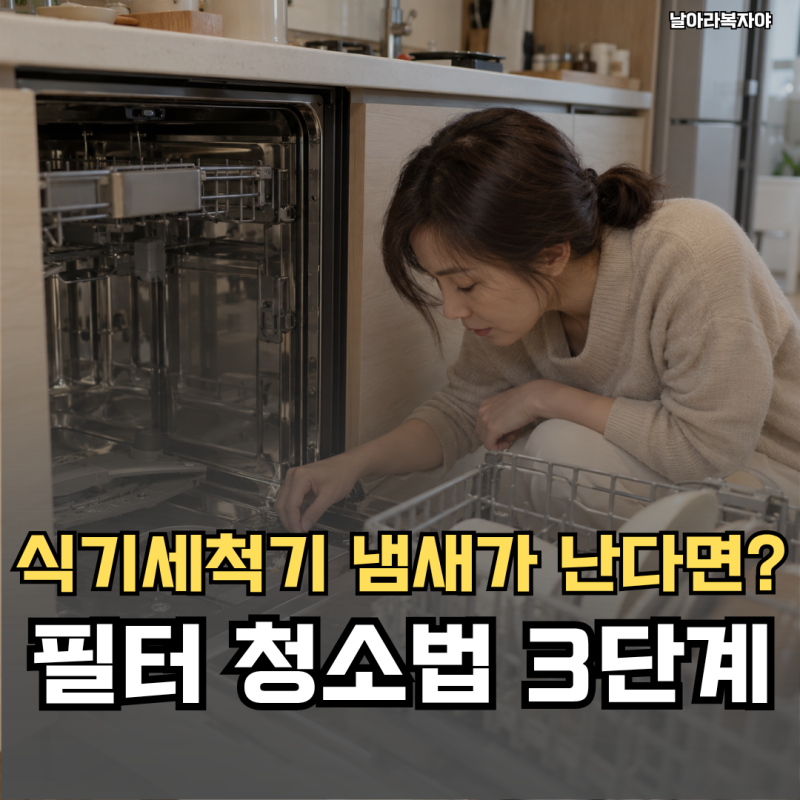 식기에서 냄새가 나는 것 같아요… 식기세척기 필터 청소, 음식물 찌꺼기부터 확인하기