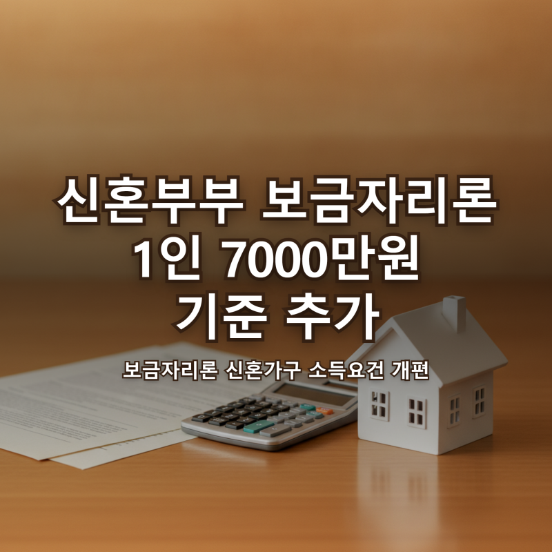 보금자리론 신혼부부 "합산 8500만원 넘으면 끝?" 1인 7000만원 기준 추가