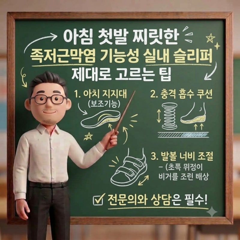 아침 첫발 찌릿한 족저근막염 기능성 실내 슬리퍼 제대로 고르는 팁