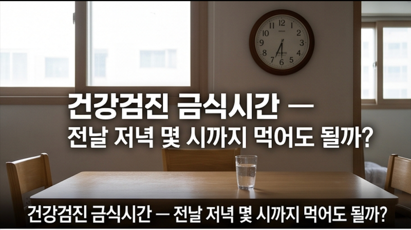 건강검진 금식시간 8시간 12시간 공복, 전날 저녁 식사 당일 물 먹어도 될까?