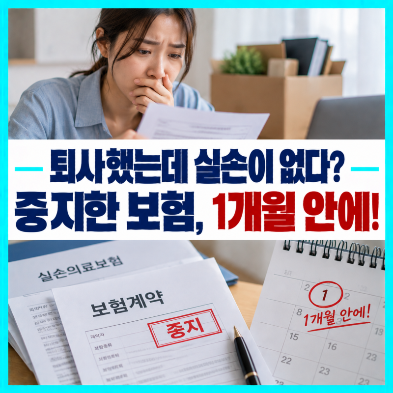 퇴사 후 단체실손이 끝났다면? 중지한 개인실손 재개는 ‘1개월’이 핵심
