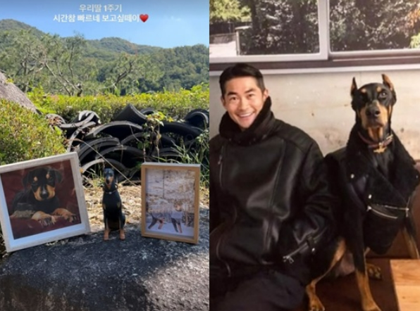 배정남, 반려견 벨 떠나보낸 지 1년…“우리 딸, 보고 싶데이” 남긴 그리움