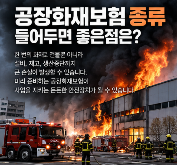 공장화재보험 종류, 공장을 운영한다면 왜 미리 준비해야 할까요?