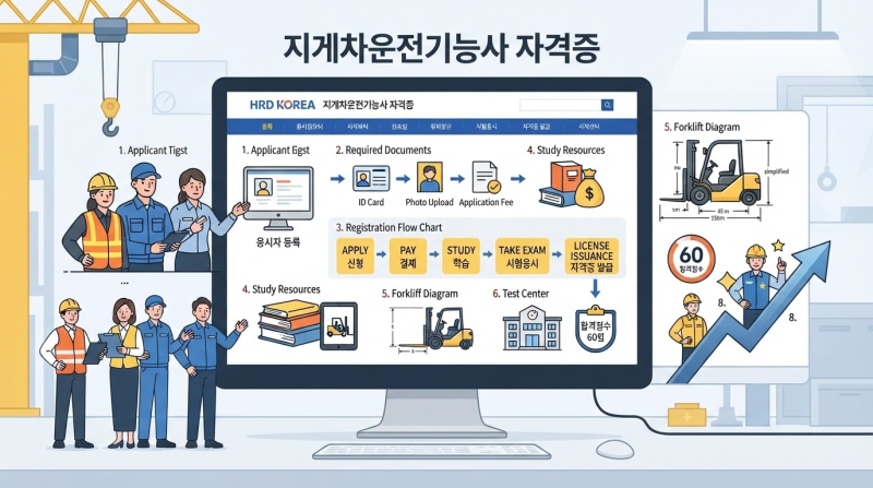 지게차운전기능사 필기 접수부터 합격까지 응시료, 시험 일정, 기출 공부법, 합격 기준, 준비....