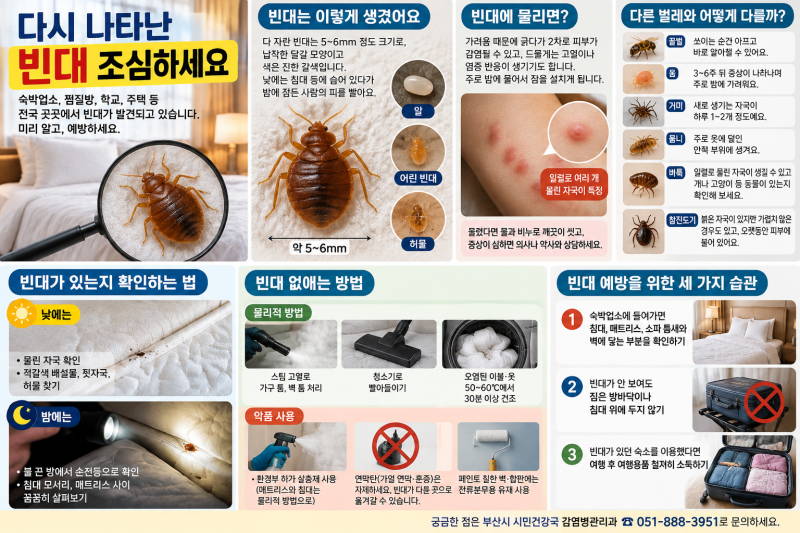 빈대 물렸을 때 대처법과 발견 방법, 부산시 예방수칙 총정리