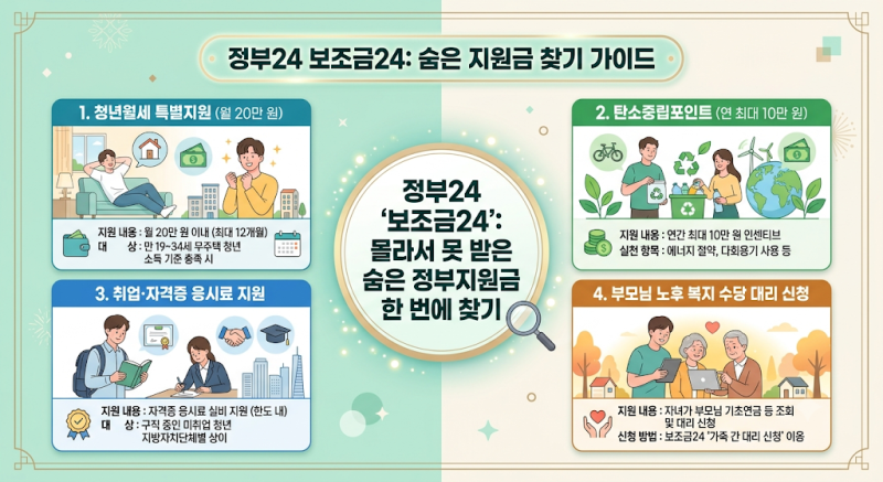 [생활 복지] 2026 보조금24 숨은 정부지원금 찾기: 나도 모르게 놓친 환급금·맞춤 복지 혜택 조....