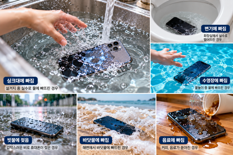 물에 빠진 침수폰 데이터복구 평택｜전원 안 켜질 때 대처방법과 복구과정