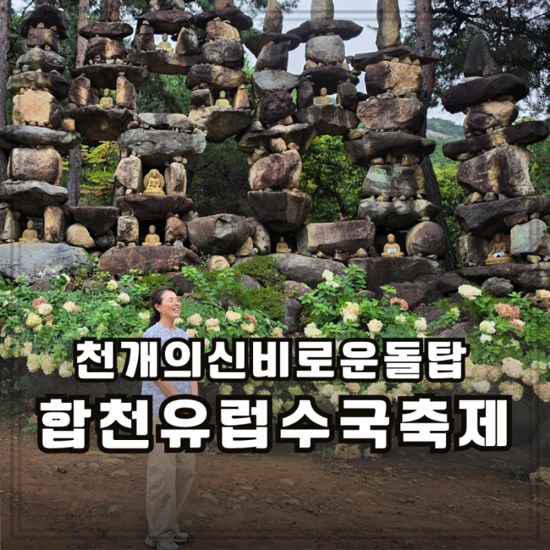 경남 합천 여행 허굴산 '천불천탑' 후기! 하얀 유럽 수국과 부처돌탑 소원 명소