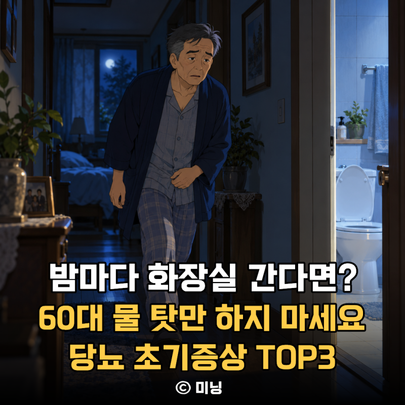 “밤마다 화장실 가는 게 물을 많이 마셔서?” 60대가 그냥 넘기기 쉬운 당뇨 초기증상 TOP3