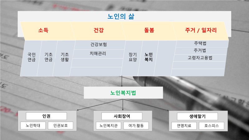 노인복지 관련 법률 한눈에 보기｜노인복지법부터 기초연금·장기요양까지