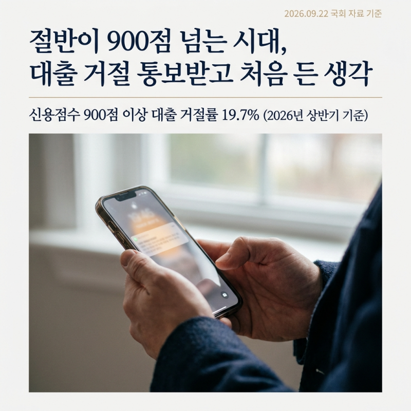 절반이 900점 넘는 시대, 대출 거절 통보받고 처음 든 생각