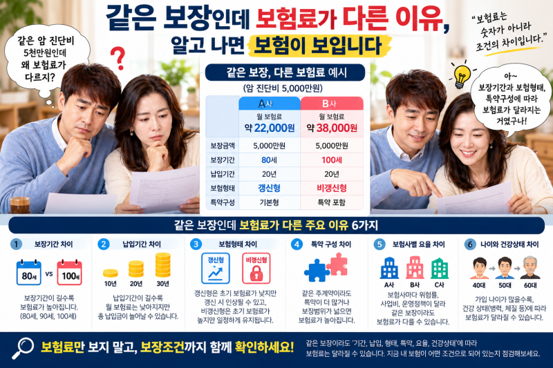 같은 보장인데 보험료가 다른 이유, 알고 나면 보험이 보입니다