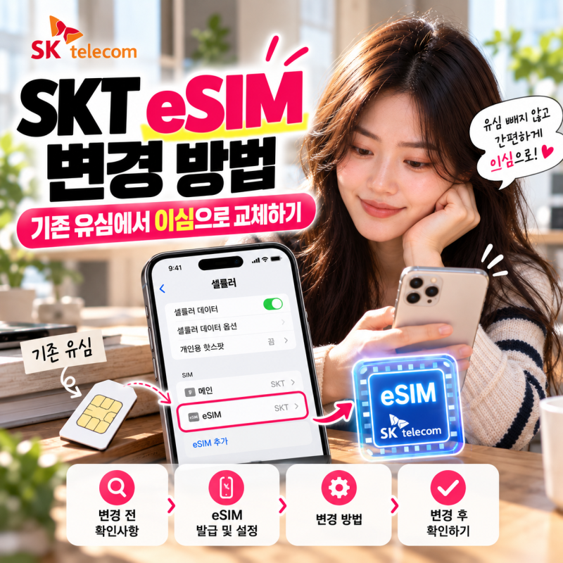 SKT eSIM 변경 방법, 기존 유심에서 이심으로 교체하기