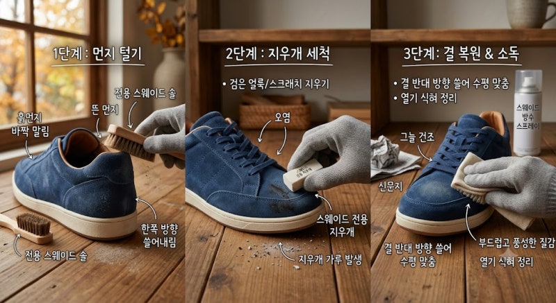 단풍 구경 야외 산책 후 오염된 스웨이드 운동화 관리하는 방법