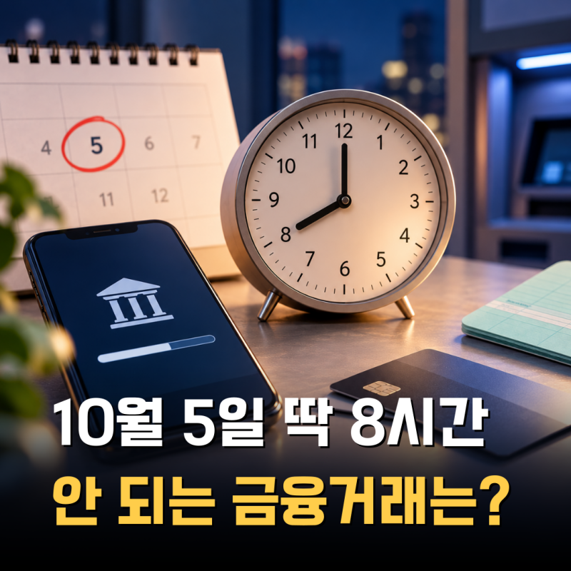 “카드·이체는 된다는데…” 10월 5일 딱 8시간 안 되는 금융거래는?