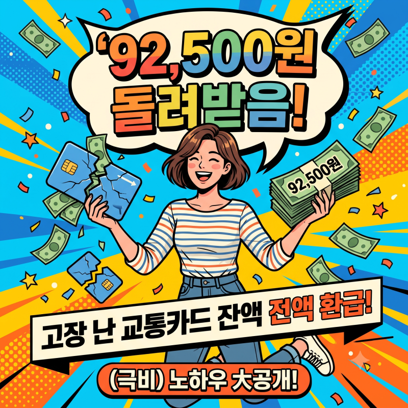 92,500원 돌려받은 극비 노하우! 고장 난 교통카드 잔액 전액 환급받는 법