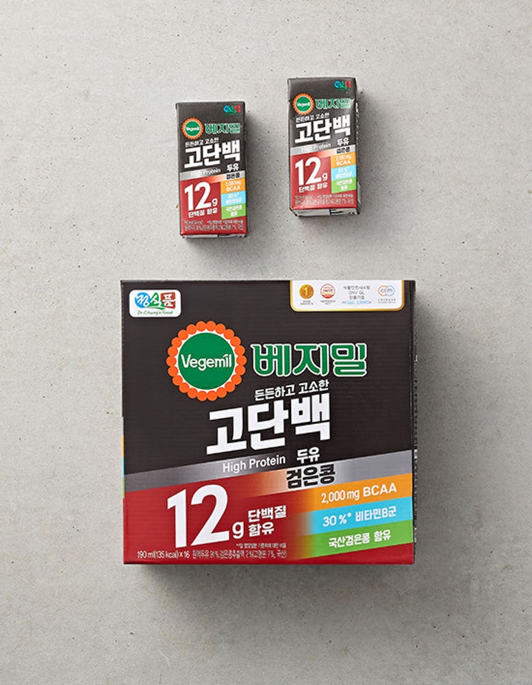 베지밀 고단백 두유 검은콩 후기, 1팩 단백질 12g 든든한 아침대용 두유 (컬리N마트 내돈내산)