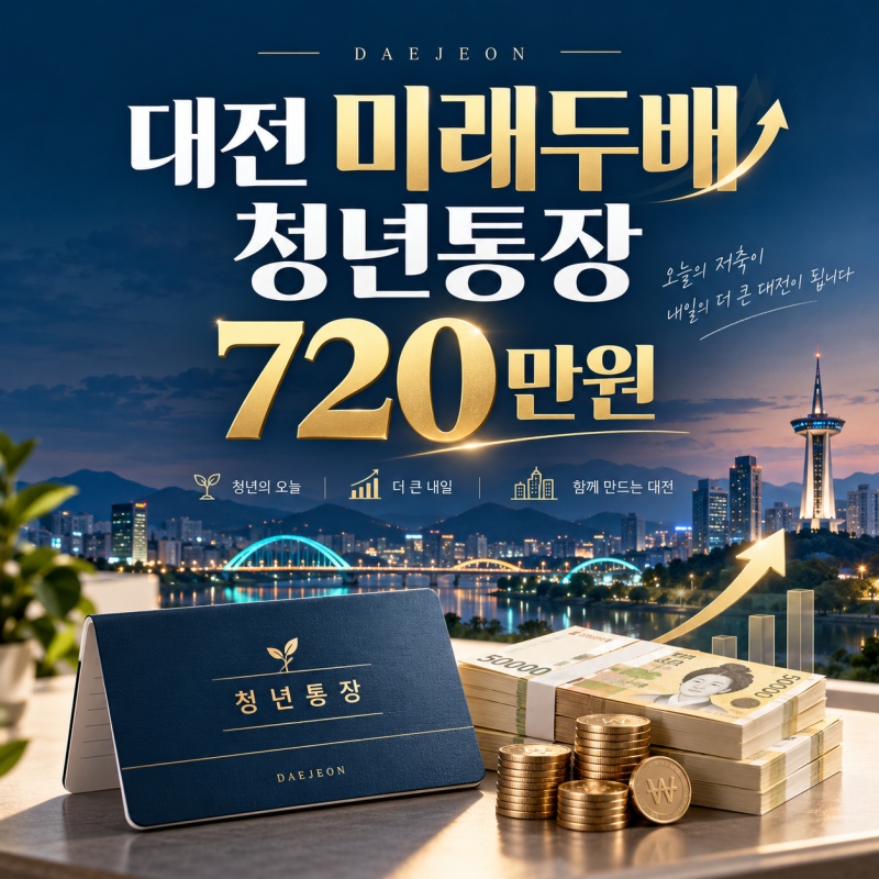 월 15만원이 2년 뒤 720만원, 대전 미래두배 청년통장 오늘 10시 접수