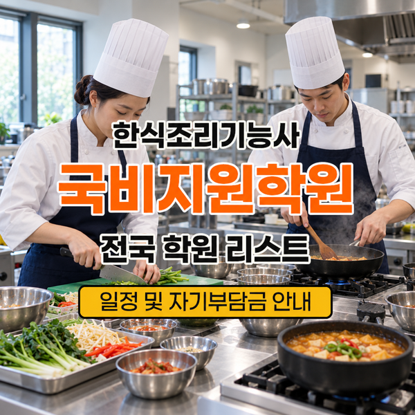 [2026년 하반기] 10·11·12월 한식조리기능사 국비지원 요리학원 일정 & 수강료 완벽 정리 (내일....