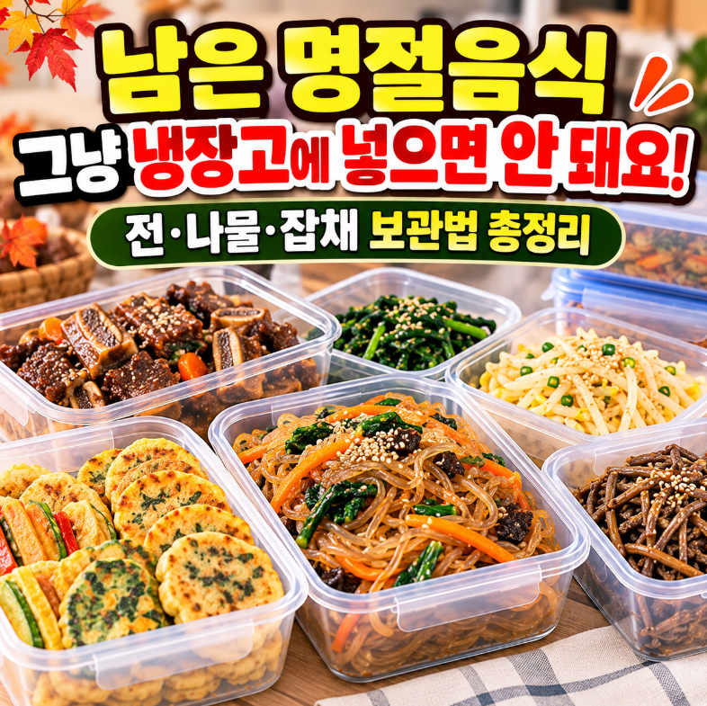 “남은 명절음식 그냥 냉장고에 넣으면 안 돼요…전·나물·잡채 보관법 총정리”
