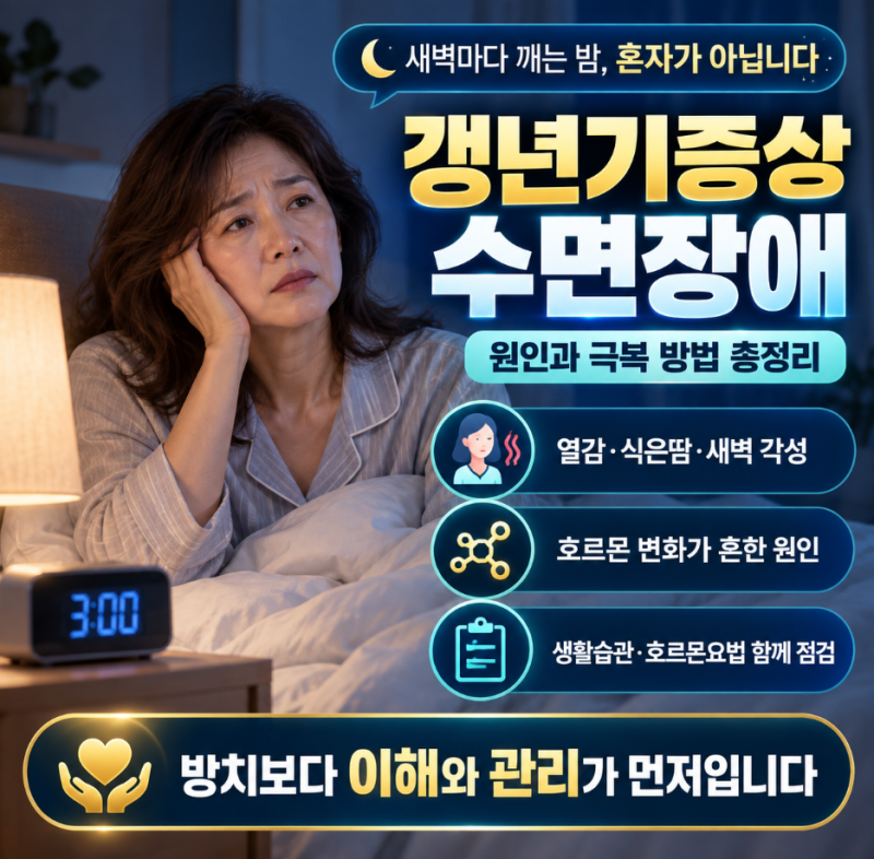 갱년기증상 '수면장애' 원인과 극복 방법 총정리