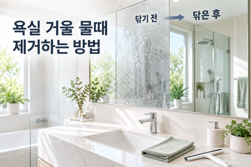 욕실 거울 물때 제거하는 방법｜얼룩 없이 닦는 순서