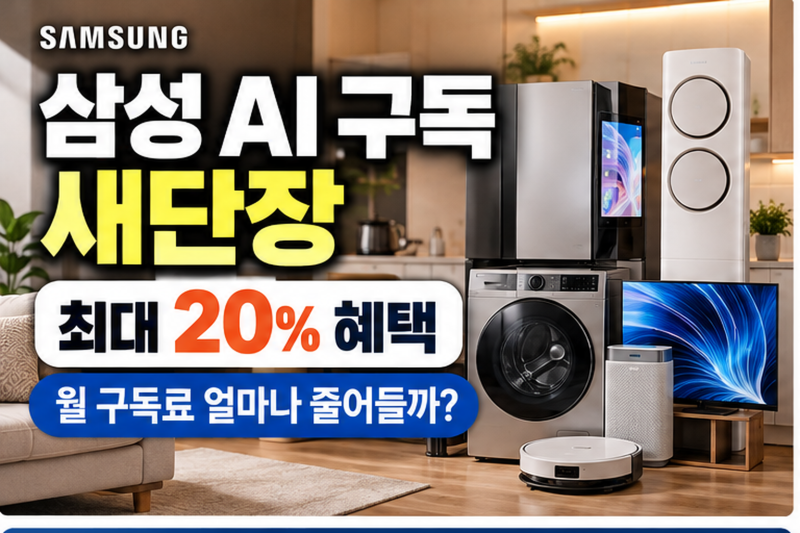 삼성 AI 구독 최대 20% 혜택, 실제 얼마나 싸질까? 방문케어 라이트·선납 할인 정리