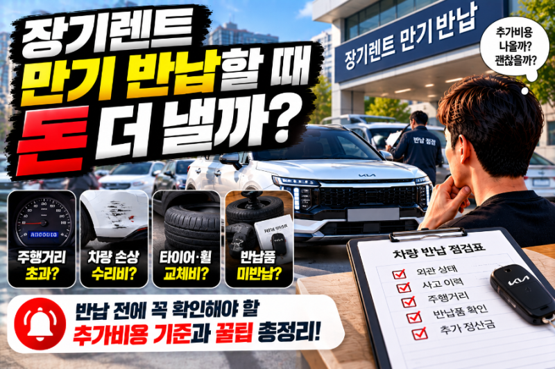 장기렌트 만기 반납할 때 돈 더 낼까?｜감가·사고·주행거리·원상복구 총정리