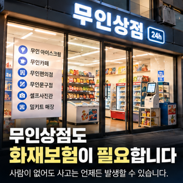 무인상점 화재보험 종류,사람이 없어도 화재 대비가 필요한 이유