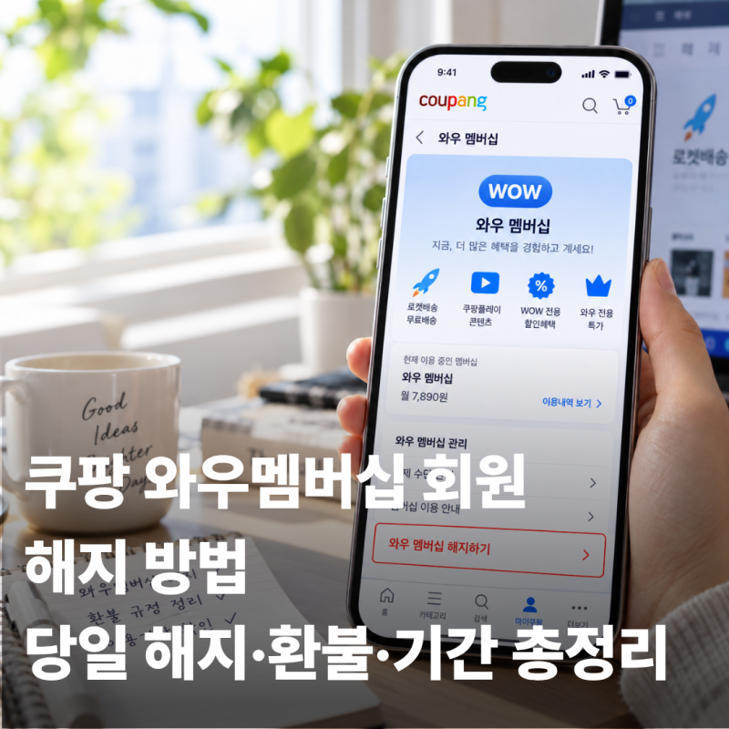 쿠팡 와우멤버십 회원 해지 방법｜당일 해지·환불·기간 총정리